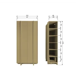 Szafa BASU 210 cm drewno sosny moss