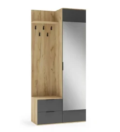 Szafa CORAL 202 cm naturalna czarna