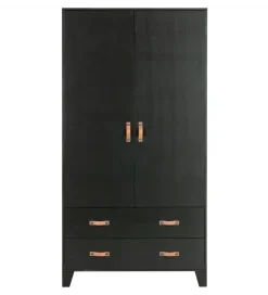 Szafa DIAN 180 cm drewno sosny czarna