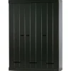 Szafa DRAWER 195 x 140 cm drewno sosna czarna