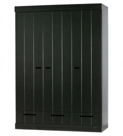 Szafa DRAWER 195 x 140 cm drewno sosna czarna