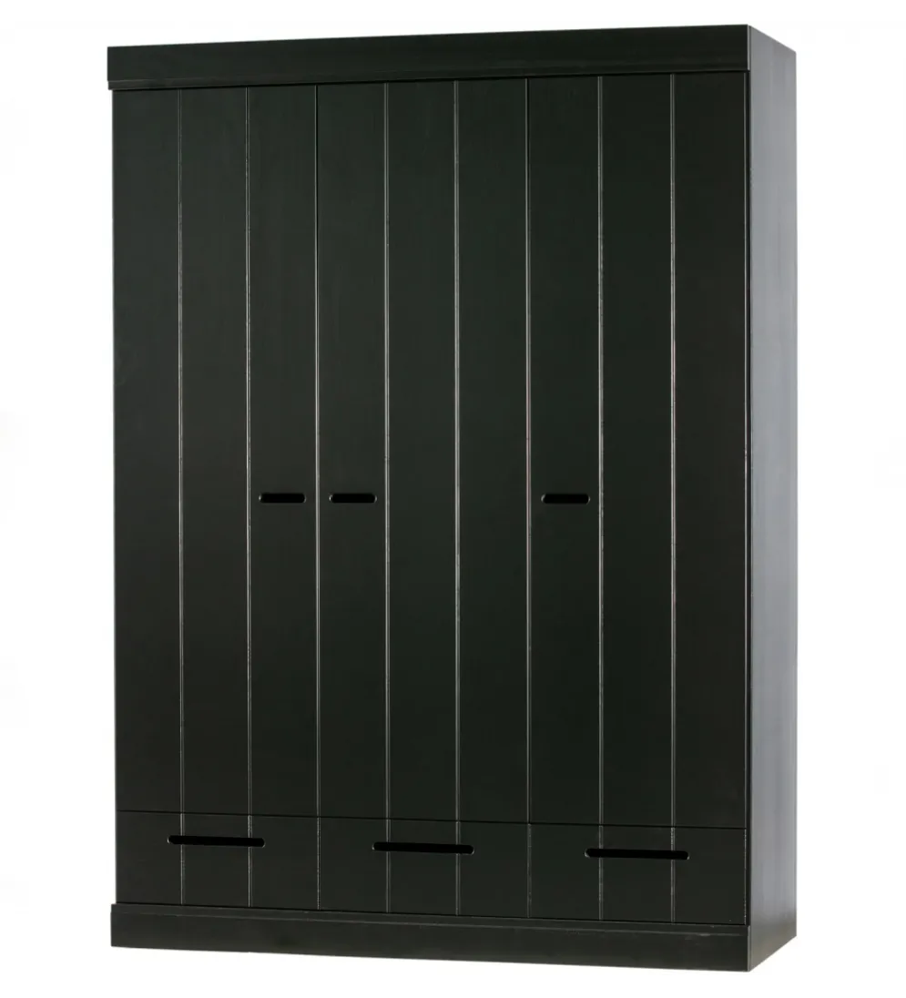 Szafa DRAWER 195 x 140 cm drewno sosna czarna