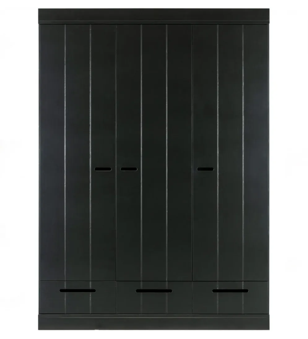 Szafa DRAWER 195 x 140 cm drewno sosna czarna