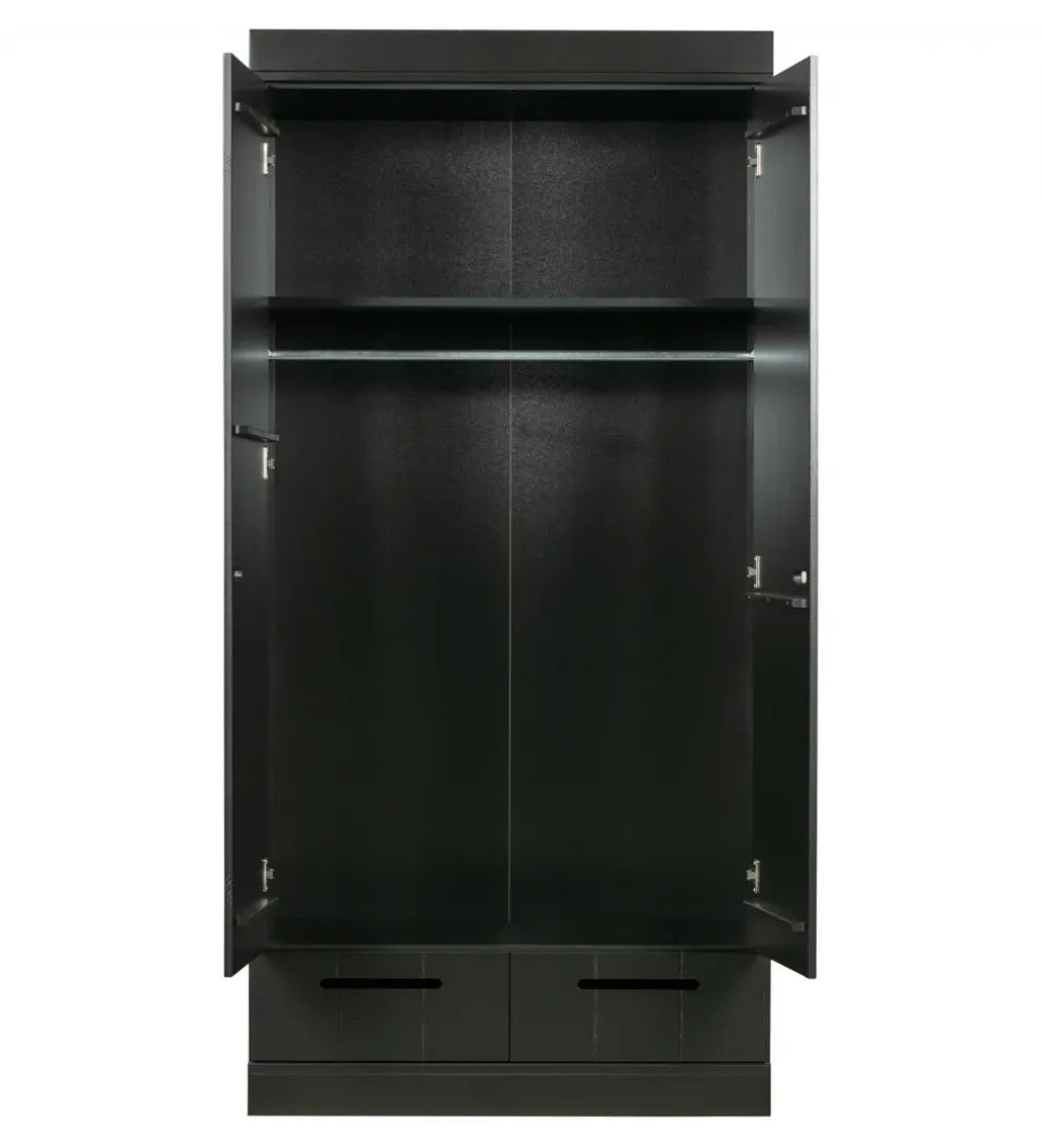 Szafa DRAWER 195 x 94 cm drewno sosna czarna
