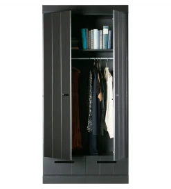 Szafa DRAWER 195 x 94 cm drewno sosna czarna