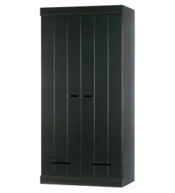 Szafa DRAWER 195 x 94 cm drewno sosna czarna