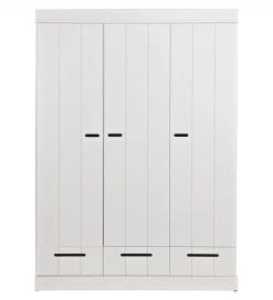 Szafa DRAWER 195 x 140 cm drewno sosna biała