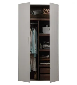Szafa dwudrzwiowa RENS 110 cm dekor orzechowy szara