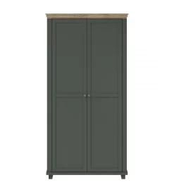 Szafa EVORA 108 cm zielona z dodatkiem koloru dąb Lefkas