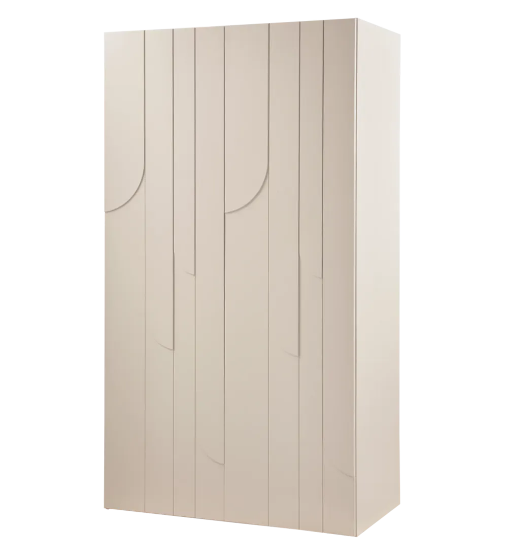 Szafa Japandi z wzorem RAIN 200 cm drewno sosny dust