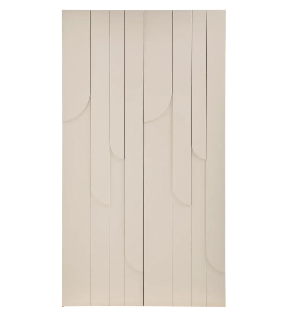 Szafa Japandi z wzorem RAIN 200 cm drewno sosny dust
