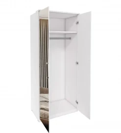 Szafa OPTIMA 90 cm biała z lustrami