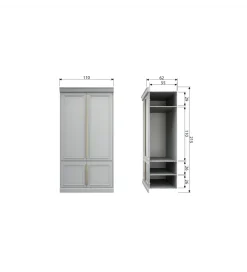 Szafa ORGANIZE 62 cm drewno sosny mist