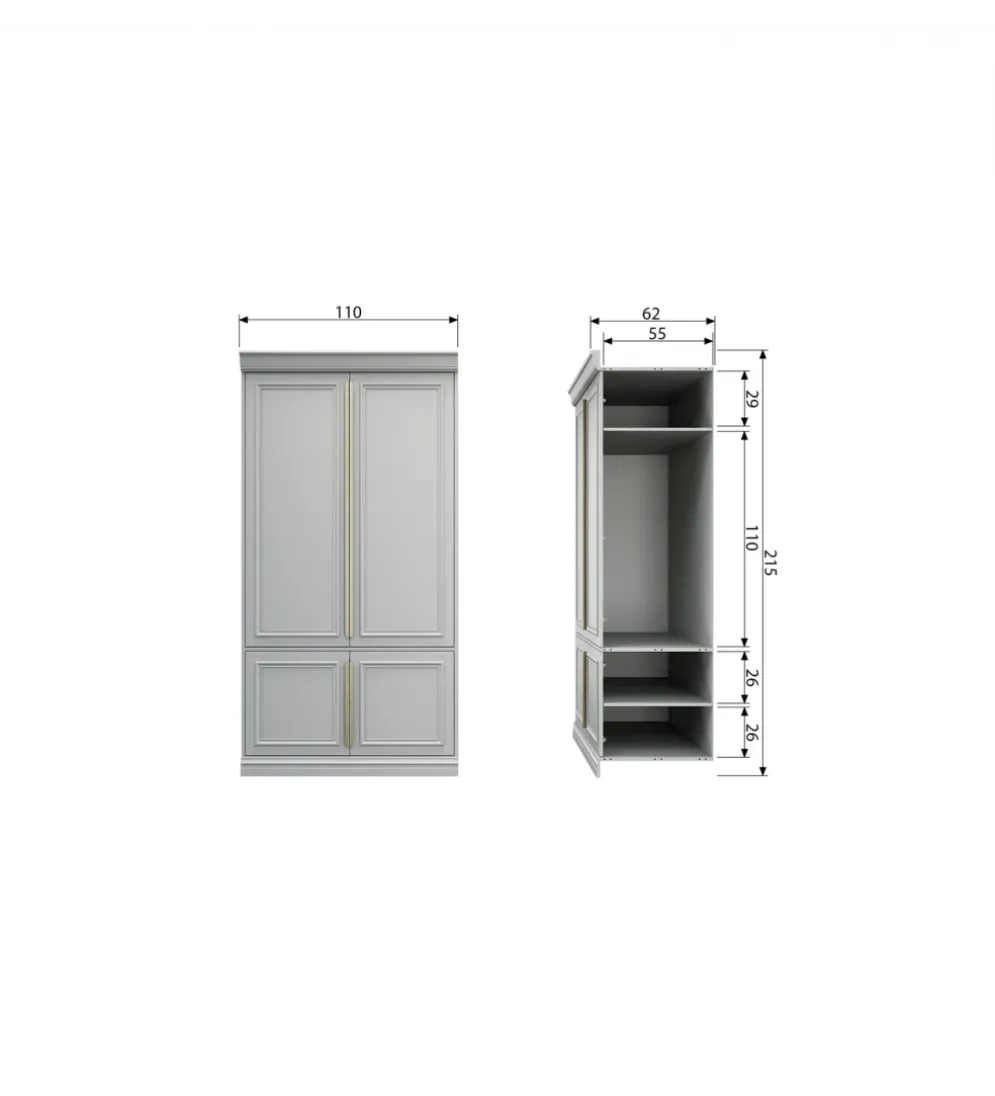 Szafa ORGANIZE 44 cm drewno sosny mist