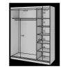 Szafa przesuwna Esville III z lustrem 180 cm w optyce Dąb artisan/Czarny mat