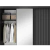 Szafa przesuwna PRESCCO III z lustrem 180 cm czarny