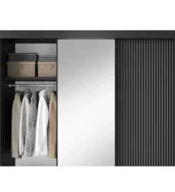 Szafa przesuwna PRESCCO III z lustrem 180 cm czarny