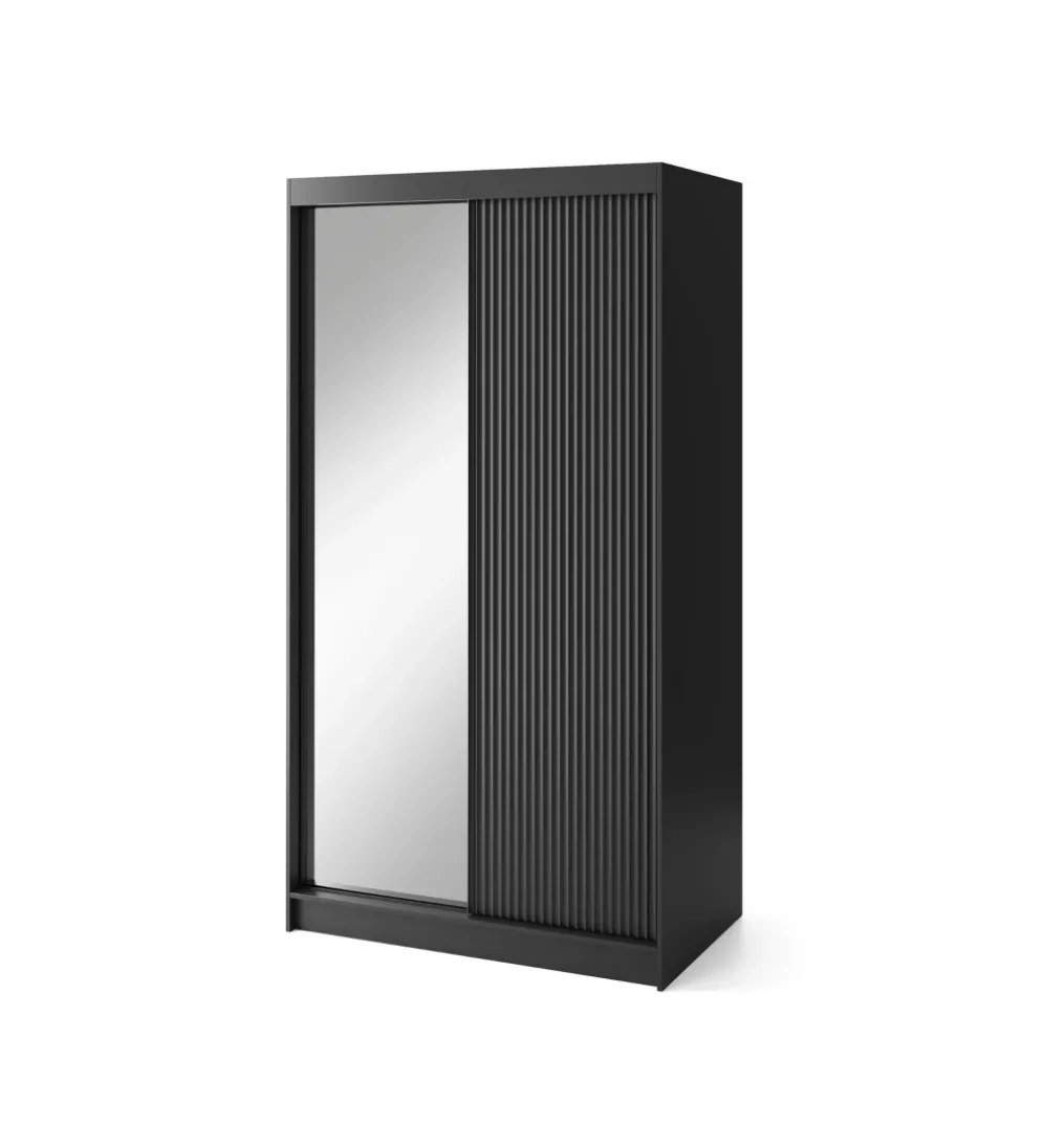 Szafa przesuwna PRESCCO II z lustrem 120 cm czarny