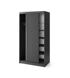 Szafa przesuwna PRESCCO II z lustrem 120 cm czarny