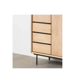 Szafa SINTRA 204 cm drewno kauczuk naturalna