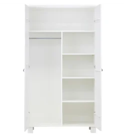 Szafa TIES 202 cm drewno sosny biała