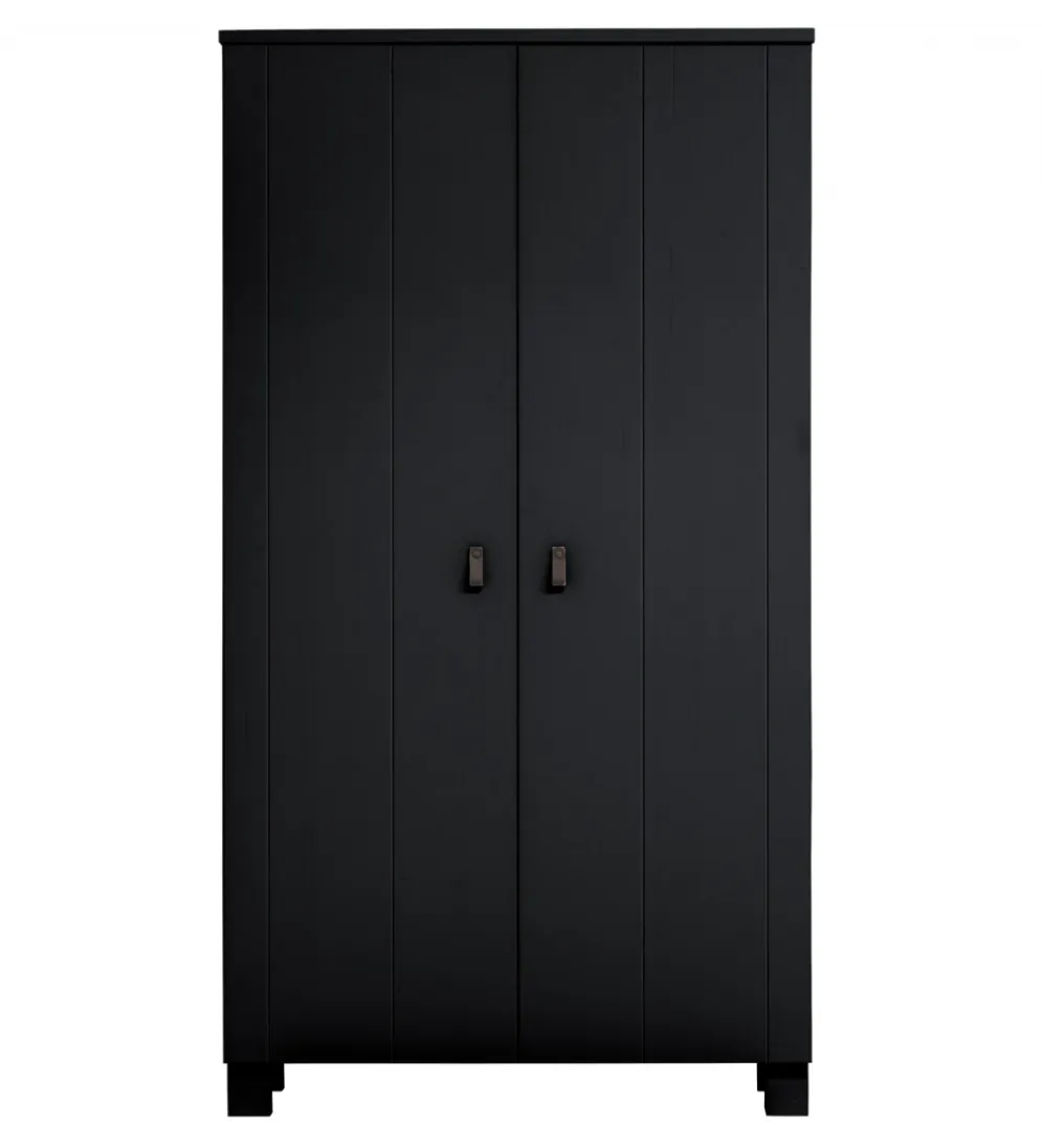 Szafa TIES 202 cm drewno sosny czarna