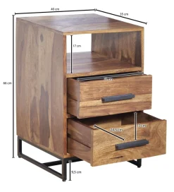Szafka nocna LORENTE 40 cm drewno sheesham