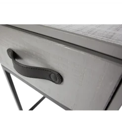 Szafka nocna MORRIS 52 cm drewno sosny szara