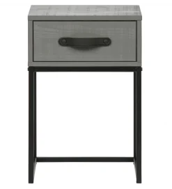Szafka nocna MORRIS 52 cm drewno sosny szara