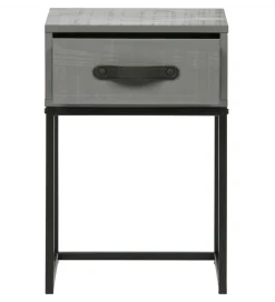 Szafka nocna MORRIS 52 cm drewno sosny szara