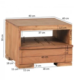 Szafka nocna MUMBAI 40 cm drewno akacja
