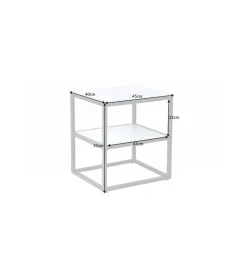 Szafka nocna RAUL 45 cm w optyce białego marmuru