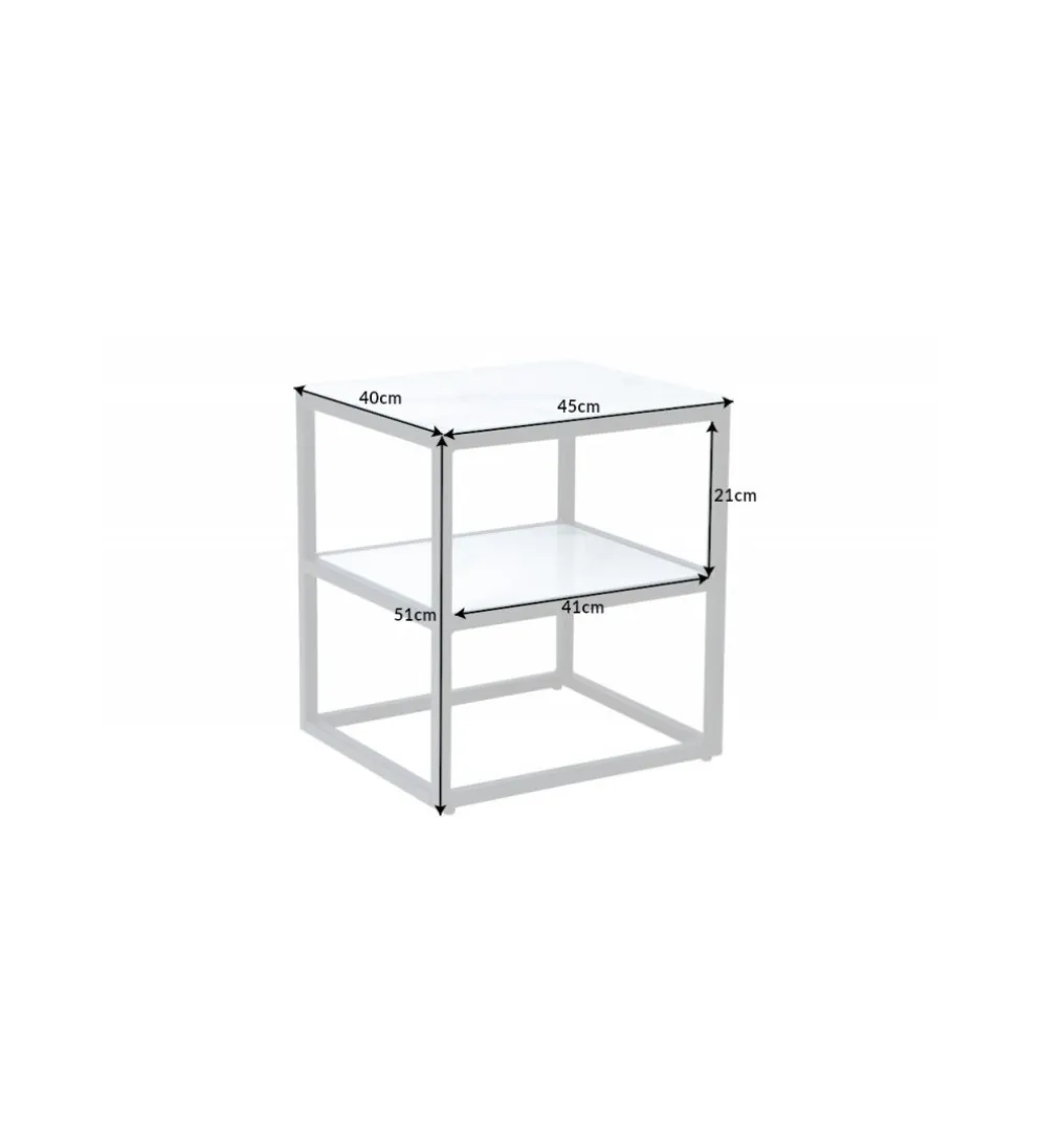 Szafka nocna RAUL 45 cm w optyce białego marmuru