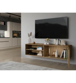 Szafka RTV wisząca ENTSIAN 150 cm w optyce dąb artisan