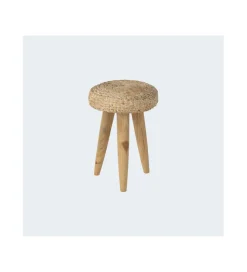 Taboret WATER drewno teak naturalny biały