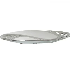 Taca CENTERPLANCE 30 cm srebrnobiała
