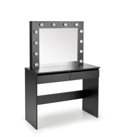 Toaletka HOLLYWOOD 94 cm czarna z oświetleniem LED