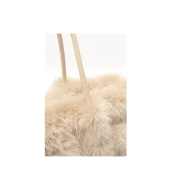 Torba MIKA FURR 56 cm kremowa