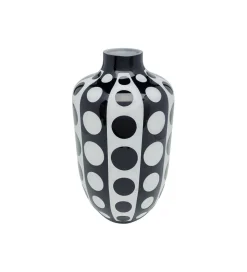 Wazon BRILLAR 45 cm czarno biały szklany