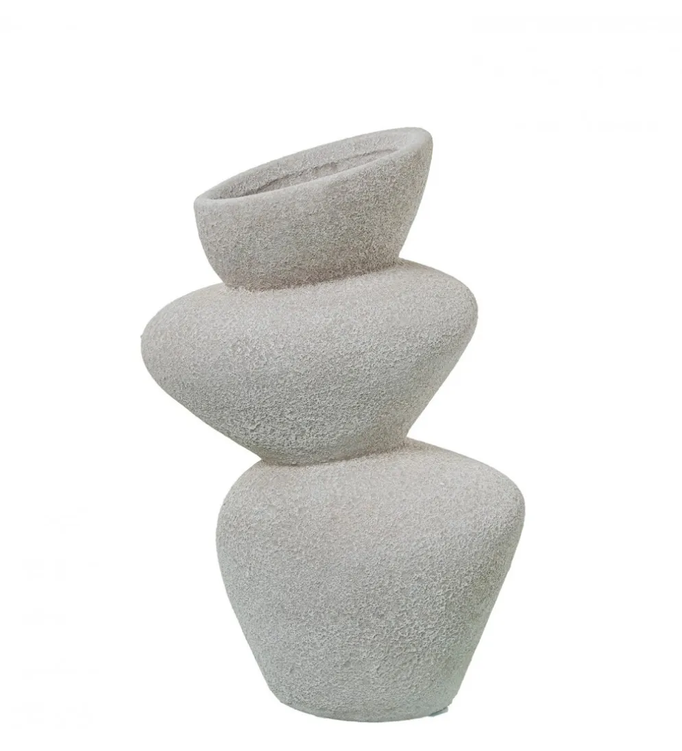 Wazon KATAM 25 cm ceramika biały piaskowy