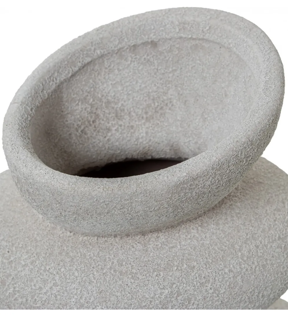 Wazon KATAM 25 cm ceramika biały piaskowy