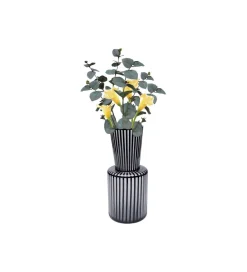 Wazon ROULETTE 41 cm czarno biały szklany