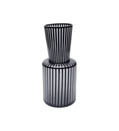 Wazon ROULETTE 41 cm czarno biały szklany