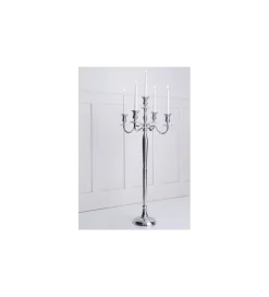 Świecznik 5 - ramienny 120 cm srebrny