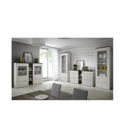 Witryna LARONA 65 cm o wybarwieniu Sonoma Trufel z kolorem Sibiu Larche