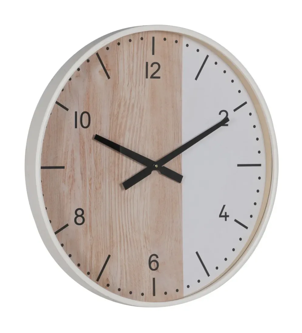 Zegar KUMINA 60 cm naturalny biały