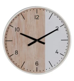 Zegar KUMINA 60 cm naturalny biały