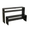 Zestaw 2 konsol SHELFY 130 i 118 cm drewno teak czarna