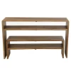 Zestaw 2 konsol SHELIS 130 cm 118 cm drewno teak