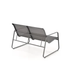 Zestaw ogrodowy CONOR sofa 114 cm dwa fotele 76 cm stolik 75 cm czarno szary